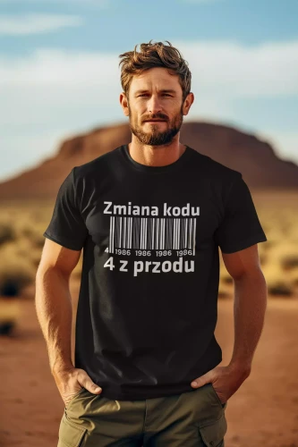 Koszulka na urodziny na 40 czterdziestkę z napisem Zmiana kodu 4 z przodu 1986 (1).webp