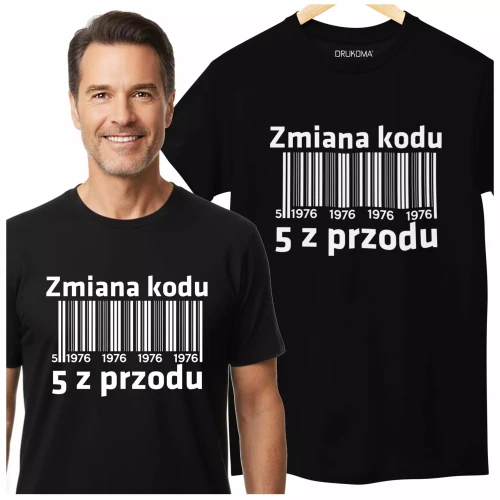Koszulka na urodziny na 50 pięćdziesiątkę z napisem Zmiana kodu 5 z przodu 1976 (4).webp