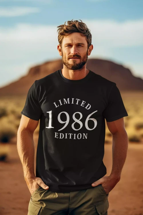 Koszulka na 40 lat urodziny czterdzieste urodziny z napisem 1986 Limited Edition (1).webp