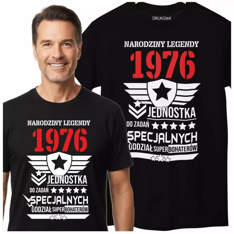 Koszulka na urodziny na 50 lat pięćdziesiąte urodziny Narodziny Legendy 1976 jednostka do zadań specjalnych (2).webp