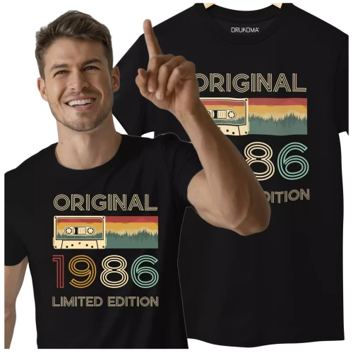 Koszulka na urodziny na 40 CZERDZISTKĘ z napisem ORIGINAL 1986 LIMITED EDITION (2).webp