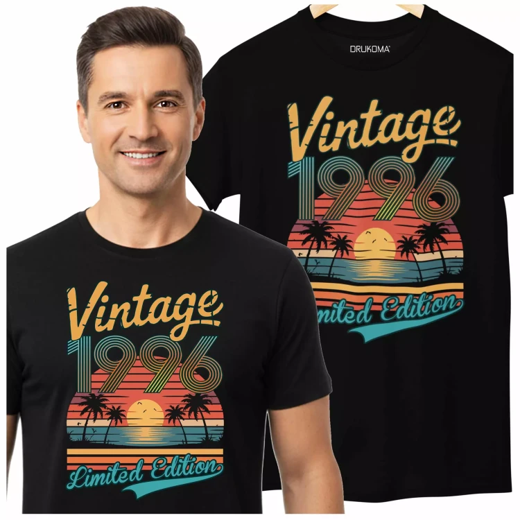 Koszulka na urodziny na 30 TRZYDZIESTKĘ z napisem VINTAGE 1996 LIMITED EDITION (2).webp