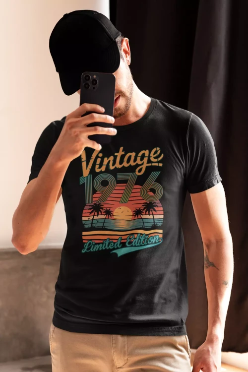 Koszulka na urodziny na 50 PIĘĆDZIESIĄTKĘ z napisem VINTAGE 1976 LIMITED EDITION (3).webp