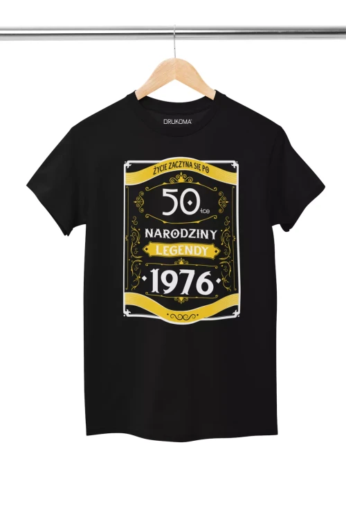 Koszulka na 50 urodziny na pięćdziesiątkę 50 LAT ŻYCIE ZACZYNA SIĘ PO 50-TCE NARODZINY LEGENDY 1976 (4).webp