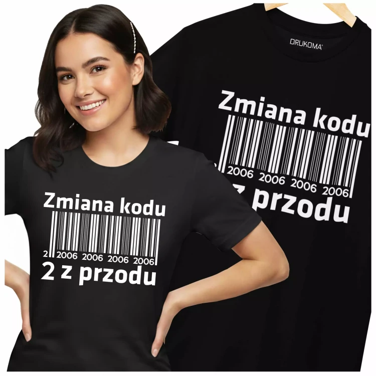 Koszulka damska dla kobiety 20 DWUDZIESTKĘ urodziny ZMIANA KODU NA 2 Z PRZODU 2006 (2).webp