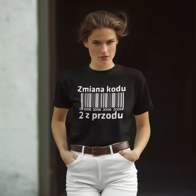 Koszulka damska dla kobiety 20 DWUDZIESTKĘ urodziny ZMIANA KODU NA 2 Z PRZODU 2006 (1).webp