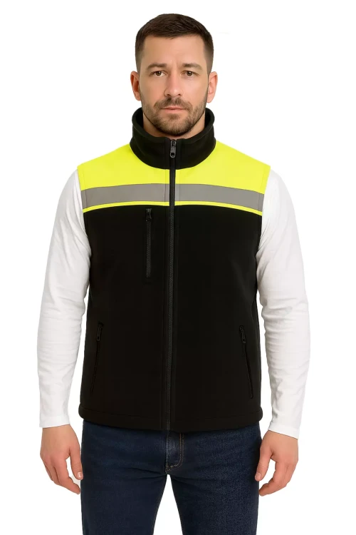 Kamizelka polarowa ostrzegawcza unisex NEOPLUS FLHV400VEST z haftem nadrukiem logo firmy 340-360g HI VISI.webp