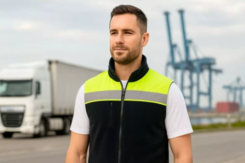 Kamizelka polarowa ostrzegawcza unisex NEOPLUS FLHV400VEST z haftem nadrukiem logo firmy 340-360g HI VISI (7).webp