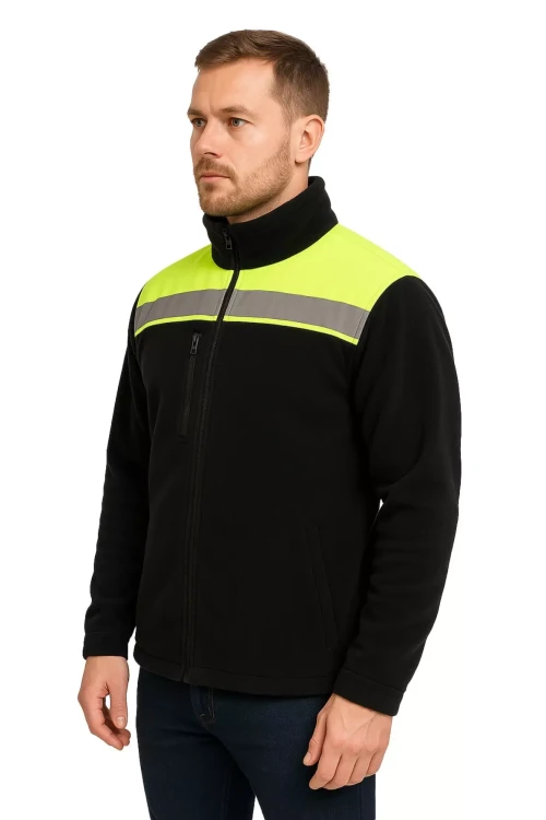 Polar męski ostrzegawczy NEOPLUS FLHV400 (HI VISION) 340-360 gm² z haftem z taśmami odblaskowymi dla lepszej widoczności (3).webp