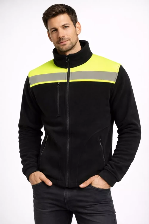 Polar męski ostrzegawczy NEOPLUS FLHV400 (HI VISION) 340-360 gm² z haftem z taśmami odblaskowymi dla lepszej widoczności (5).webp