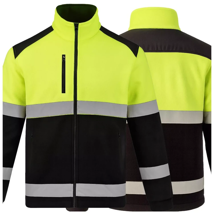 Polar ostrzegawczy dwukolorowy NEOPLUS FLHV450 (HI VISION) 340-360 gm² z haftem z taśmami odblaskowymi dla lepszej  (8).webp