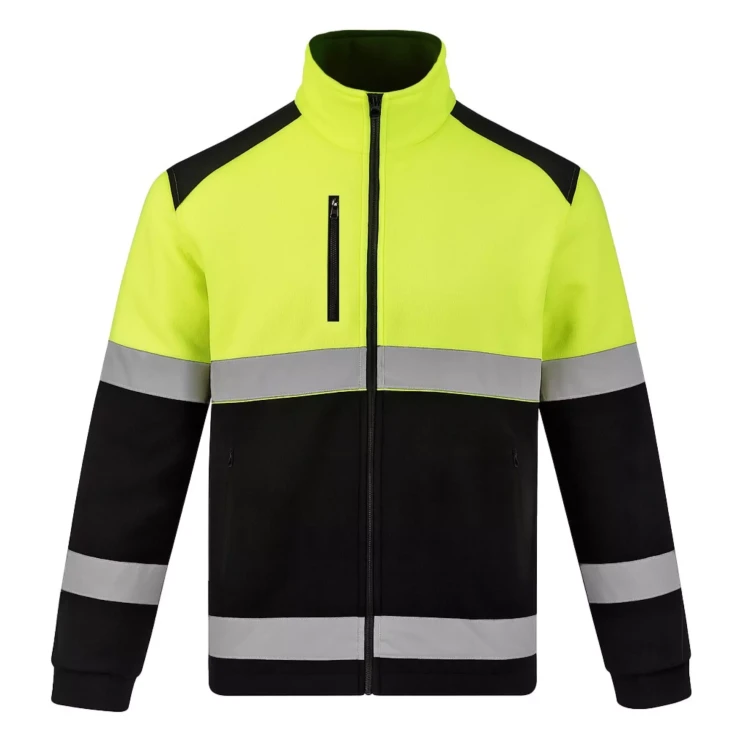 Polar ostrzegawczy dwukolorowy NEOPLUS FLHV450 (HI VISION) 340-360 gm² z haftem z taśmami odblaskowymi dla lepszej wid (1).webp