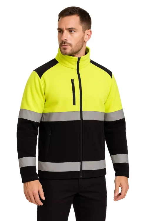 Polar ostrzegawczy dwukolorowy NEOPLUS FLHV450 (HI VISION) 340-360 gm² z haftem z taśmami odblaskowymi dla lepszej .webp