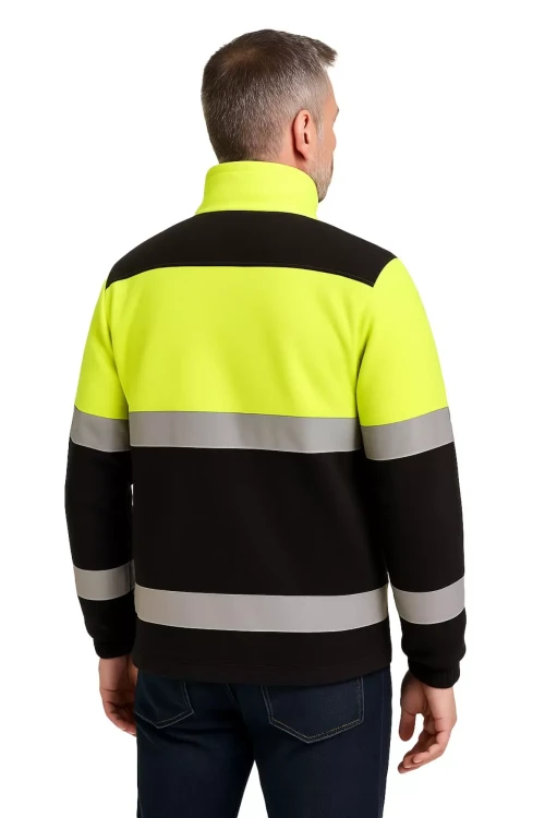 Polar ostrzegawczy dwukolorowy NEOPLUS FLHV450 (HI VISION) 340-360 gm² z haftem z taśmami odblaskowymi dla lepszej  (3).webp