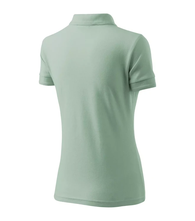 Koszulka polo z logo na sercu i plecach damska z nadrukiem logo firmy 200g 210 kolor C9 SAGE koszulka polo (6).webp