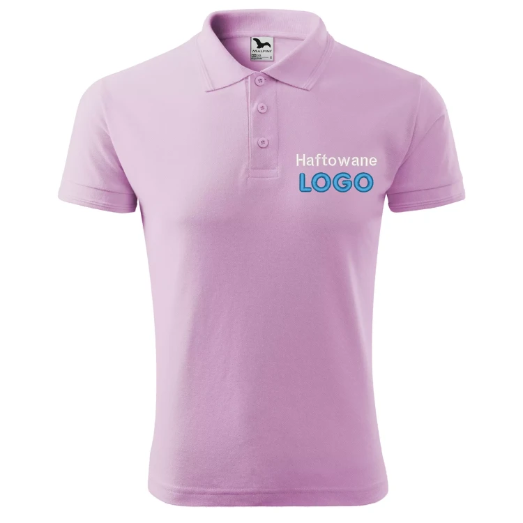 Koszulka polo z logo na sercu męska z HAFTEM logo firmy 200g 203 kolor ORHID D1 koszulka polo.webp
