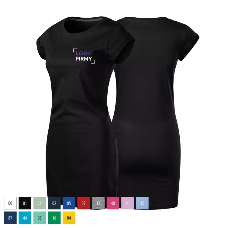 Koszulkasukienka damska 180g Freedom178 z logo własnym nadrukiem na sercu odzież reklamowa WSZYSTKIE KOLORY  (1).webp