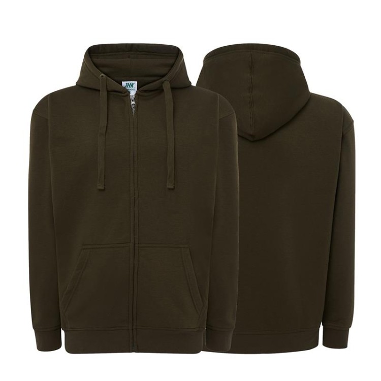 Bluza dresowa khaki męska z haftem nadrukiem logo firmy 290g SWUA HOOD SWEATSHIRT kolor KH bluza dresowa.jpg