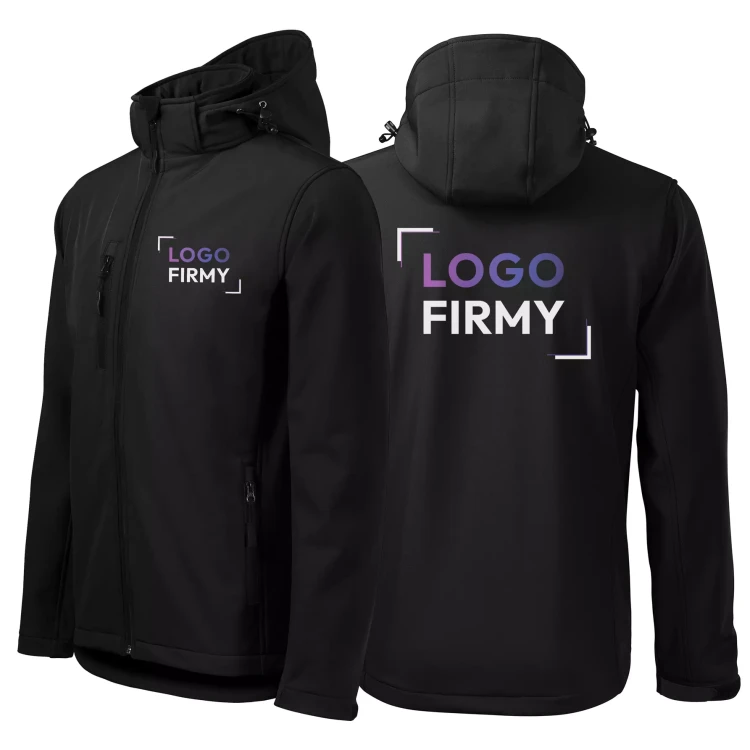 Kurtka czarna softshell Malfini męska z logo na sercu i plecach z nadrukiem logo firmy 300g 522 WSZYSTKIE KOLORY (2).webp