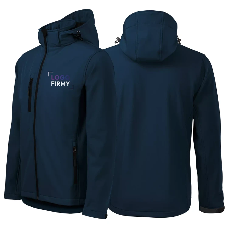 Kurtka czarna softshell Malfini męska z logo na sercu i plecach z nadrukiem logo firmy 300g 522 WSZYSTKIE KOLORY (3).webp