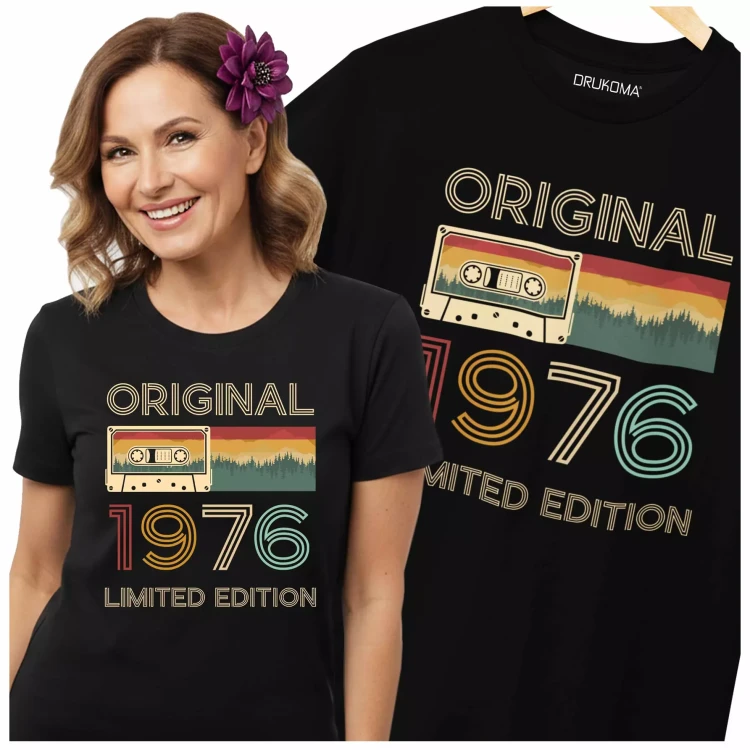 Koszulka damska na 50 urodziny na pięćdziesiątkę z napisem ORIGINAL 1976 LIMITED EDITION (1).webp