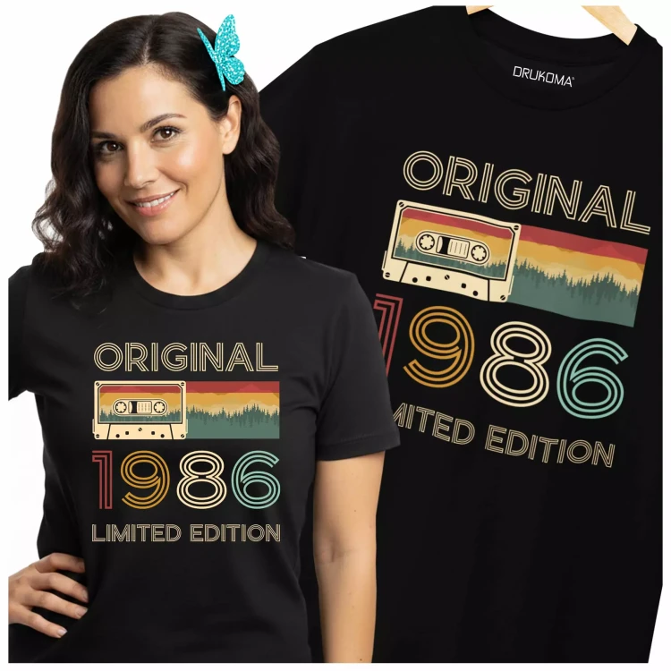 Koszulka damska na 40 urodziny na czterdziestkę z napisem ORIGINAL 1986 LIMITED EDITION (2).webp