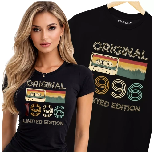 Koszulka damska na 30 urodziny na trzydziestkę z napisem ORIGINAL 1996 LIMITED EDITION  (3).webp