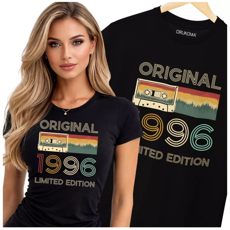 Koszulka damska na 30 urodziny na trzydziestkę z napisem ORIGINAL 1996 LIMITED EDITION  (3).webp