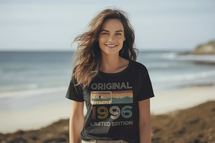 Koszulka damska na 30 urodziny na trzydziestkę z napisem ORIGINAL 1996 LIMITED EDITION  (1).webp