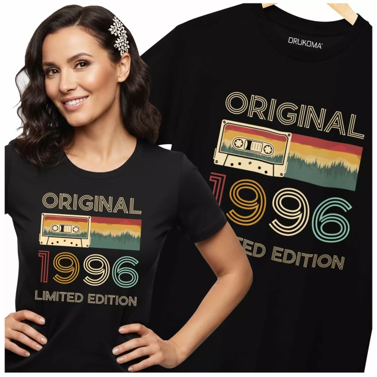 Koszulka damska na 30 urodziny na trzydziestkę z napisem ORIGINAL 1996 LIMITED EDITION  (2).webp