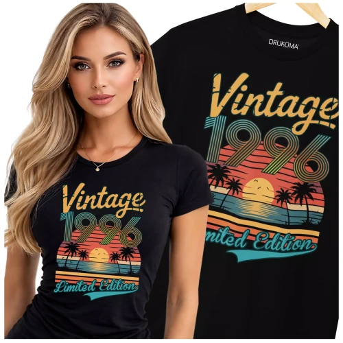 Koszulka damska dla kobiety na 30 trzydzieste urodziny VINTAGE 1996 LIMITED EDITION.webp