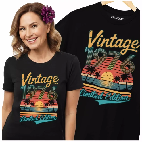 Koszulka damska na 50 urodziny na pięćdziesiątkę z napisem VINTAGE 1976 LIMITED EDITION (4).webp
