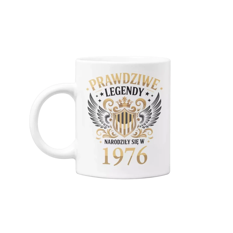 Koszulka z kubkiem na urodziny na 50 PIĘĆDZIESIĄTKĘ z napisem PRAWDZIWE LEGENDY NARODZIŁY SIĘ W 1976 (1).webp
