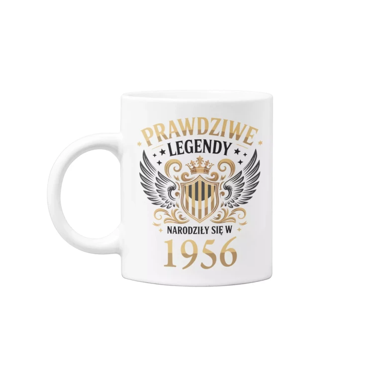 Kubek na urodziny na 70 SIEDEMDZIESIĄTKĘ z napisem PRAWDZIWE LEGENDY NARODZIŁY SIĘ W 1956 (1).webp