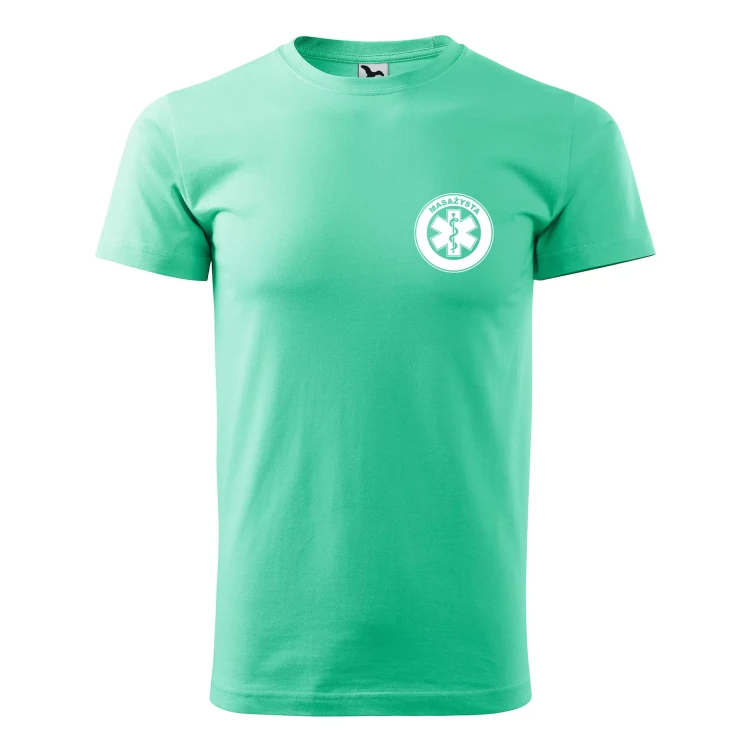 Koszulka z krótkim rękawem z logo na sercu i plecach męska z nadrukiem MASAŻYSTA 160g BASIC 129 koszulka krótki rękaw WSZYSTKIE KOLORY (9).webp