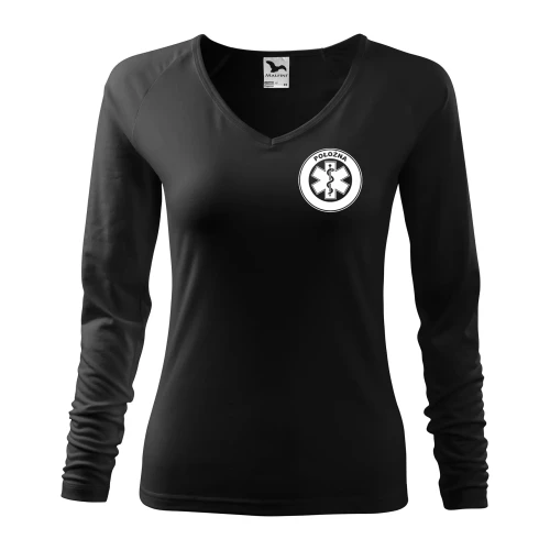 Koszulka damska z długim rękawem Elegance 127 z nadrukiem POŁOŻNA na sercu i plecach odzież reklamowa 180 gm² WSZYSTKIE KOLORY (1).webp