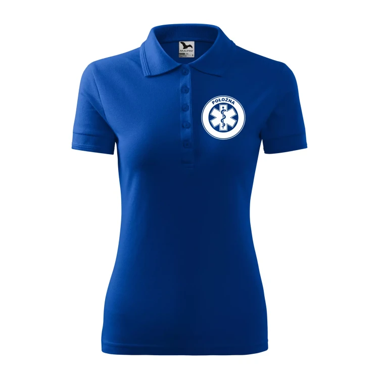 Koszulka damska polo z logo na sercu i plecach z nadrukiem POŁOŻNA logo firmy 200 gm² Pique Polo 210 koszulka polo WSZYSTKIE KOLORY (24).webp