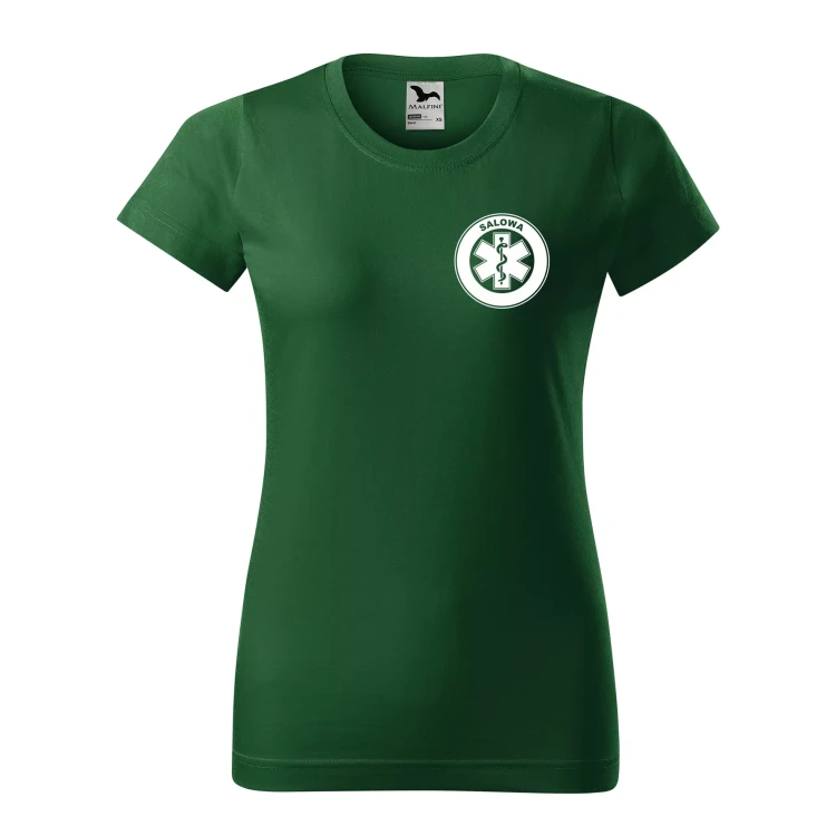 Koszulka damska BASIC 134 medyczna z krótkim rękawem z logo na sercu i plecach z nadrukiem SALOWA logo 160 gm² koszulka krótki rękaw WSZYSTKIE KOLORY  (5).webp