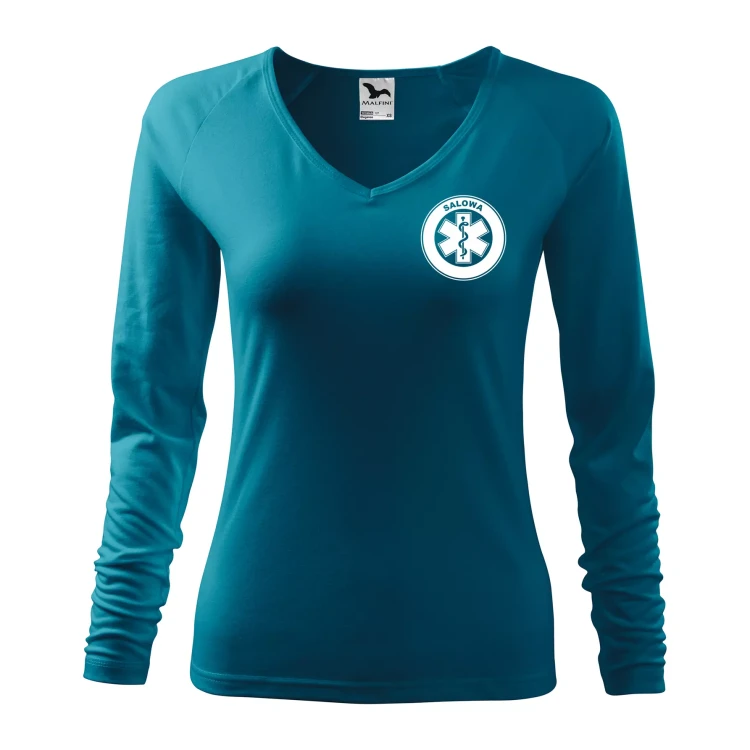 Koszulka damska z długim rękawem Elegance 127 z nadrukiem SALOWA na sercu i plecach odzież reklamowa 180 gm² WSZYSTKIE KOLORY (2).webp