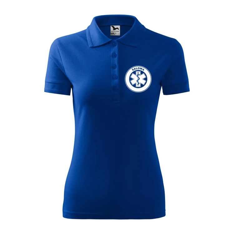 Koszulka damska polo z logo na sercu i plecach z nadrukiem SALOWA logo firmy 200 gm² Pique Polo 210 koszulka polo WSZYSTKIE KOLORY (24).webp