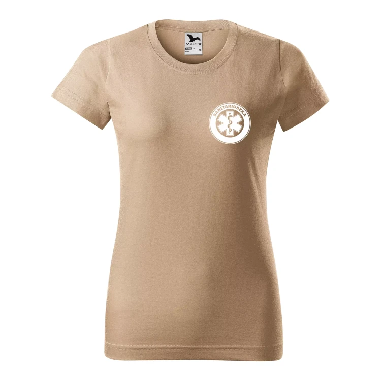 Koszulka damska BASIC 134 medyczna z krótkim rękawem z logo na sercu i plecach z nadrukiem SANITARIUSZKA logo 160 gm² koszulka krótki rękaw WSZYSTKIE KOLORY (10).webp