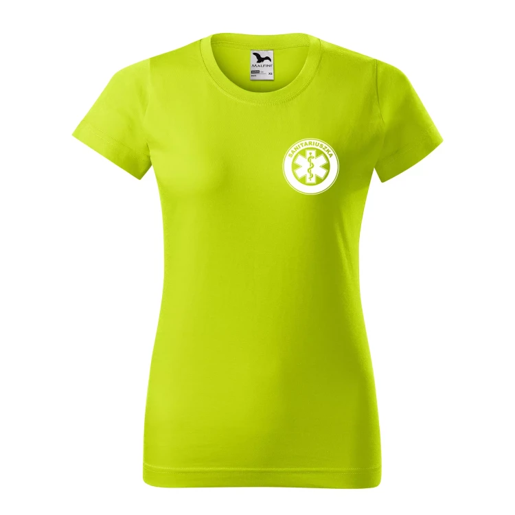 Koszulka damska BASIC 134 medyczna z krótkim rękawem z logo na sercu i plecach z nadrukiem SANITARIUSZKA logo 160 gm² koszulka krótki rękaw WSZYSTKIE KOLORY (16).webp