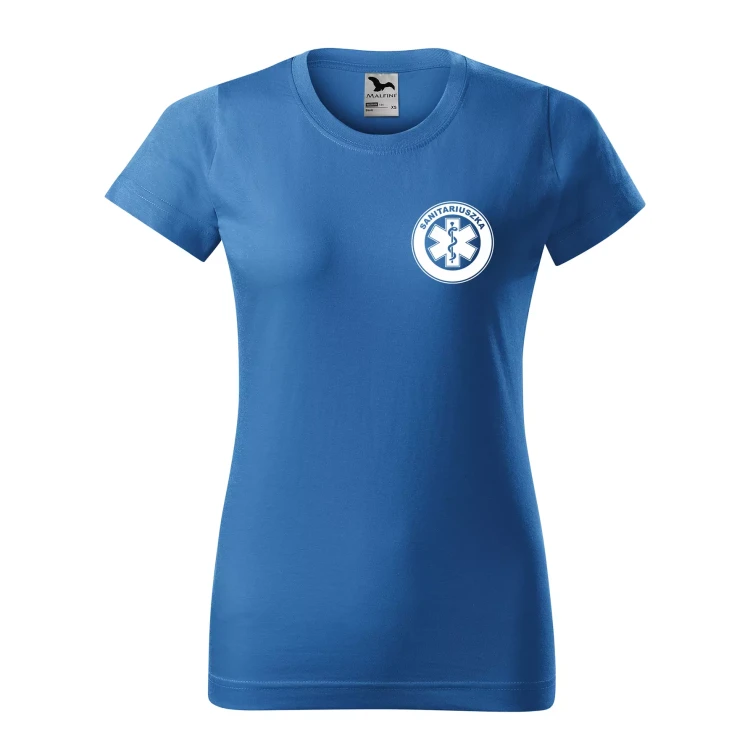 Koszulka damska BASIC 134 medyczna z krótkim rękawem z logo na sercu i plecach z nadrukiem SANITARIUSZKA logo 160 gm² koszulka krótki rękaw WSZYSTKIE KOLORY (17).webp