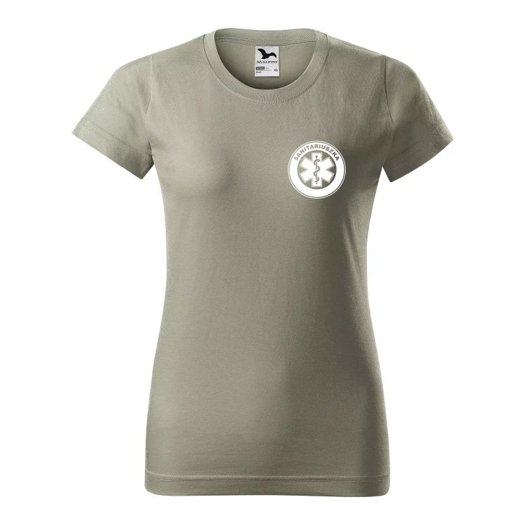 Koszulka damska BASIC 134 medyczna z krótkim rękawem z logo na sercu i plecach z nadrukiem SANITARIUSZKA logo 160 gm² koszulka krótki rękaw WSZYSTKIE KOLORY (20).webp