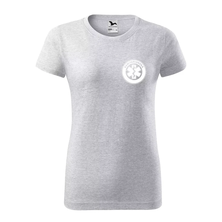 Koszulka damska BASIC 134 medyczna z krótkim rękawem z logo na sercu i plecach z nadrukiem SANITARIUSZKA logo 160 gm² koszulka krótki rękaw WSZYSTKIE KOLORY (21).webp