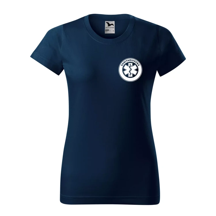 Koszulka damska BASIC 134 medyczna z krótkim rękawem z logo na sercu i plecach z nadrukiem SANITARIUSZKA logo 160 gm² koszulka krótki rękaw WSZYSTKIE KOLORY (23).webp