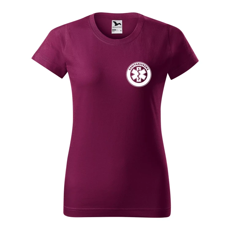 Koszulka damska BASIC 134 medyczna z krótkim rękawem z logo na sercu i plecach z nadrukiem SANITARIUSZKA logo 160 gm² koszulka krótki rękaw WSZYSTKIE KOLORY (24).webp