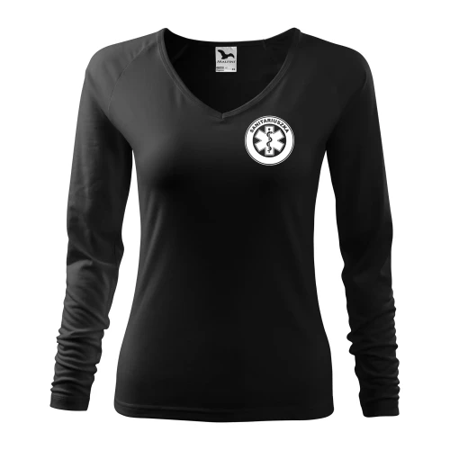 Koszulka damska z długim rękawem Elegance 127 z nadrukiem SANITARIUSZKA na sercu i plecach odzież reklamowa 180 gm² WSZYSTKIE KOLORY (3).webp