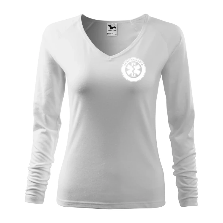 Koszulka damska z długim rękawem Elegance 127 z nadrukiem SANITARIUSZKA na sercu i plecach odzież reklamowa 180 gm² WSZYSTKIE KOLORY (4).webp