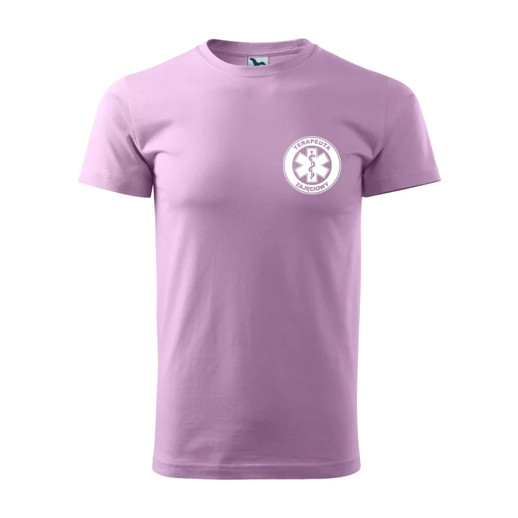 Koszulka z krótkim rękawem z logo na sercu i plecach męska z nadrukiem TERAPEUTA ZAJĘCIOWY 160g BASIC 129 koszulka krótki rękaw WSZYSTKIE KOLORY (37).webp